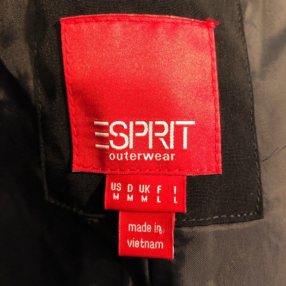 Esprit Black Quilted Coat with Black/White… - Picture 5 of 6